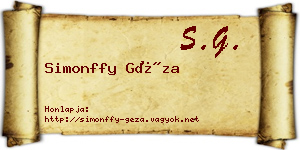 Simonffy Géza névjegykártya